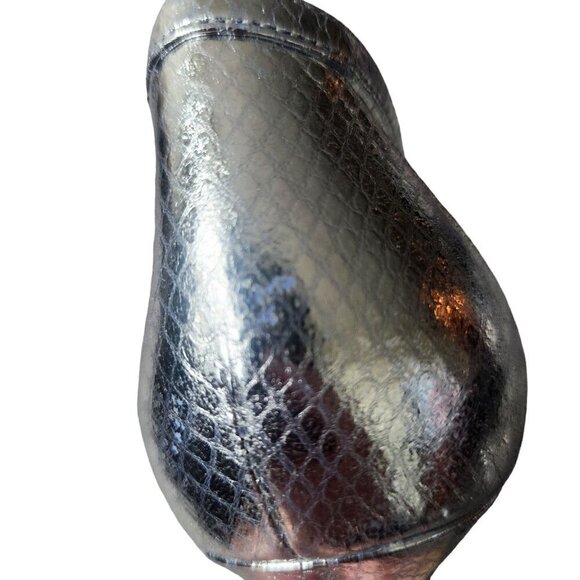 Michael Kors Leather Snakeskin Strappy Dressy Heeled Sandals Silver Women's 8.5M - Picture 14 of 14